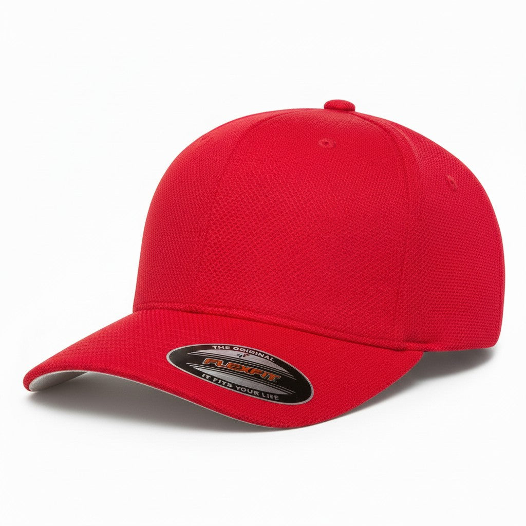 Flexfit: Red Cool & Pique Mesh Stretch Fit Cap