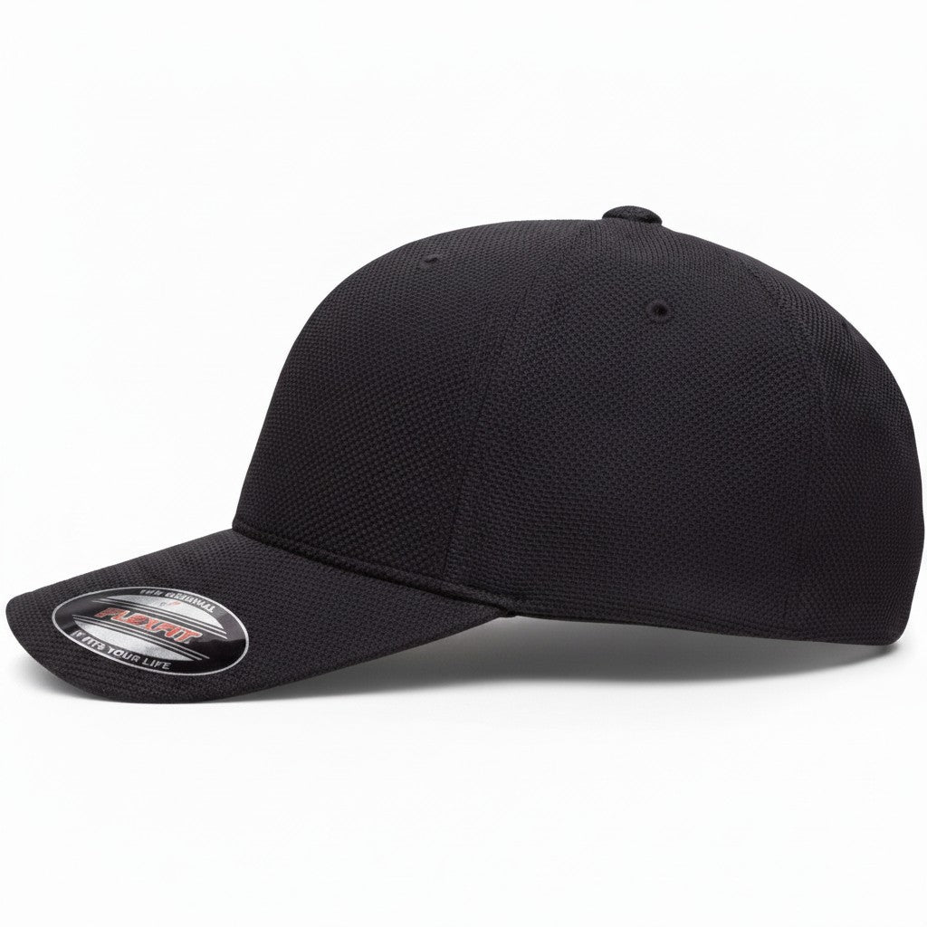 Flexfit: Black Cool & Pique Mesh Stretch Fit Cap