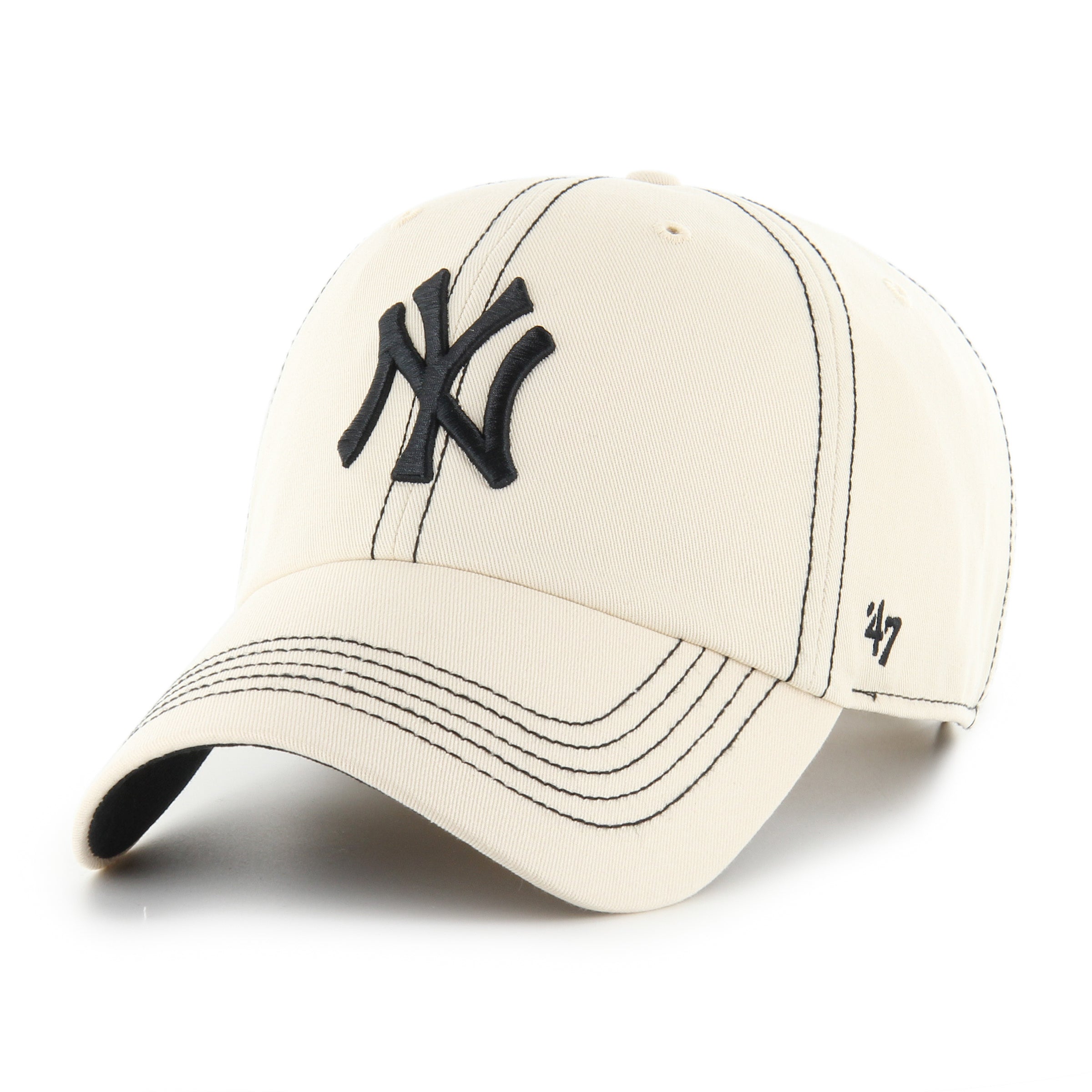 New York Yankees Contrast Stitch ’47 CLEAN UP Beige Cap