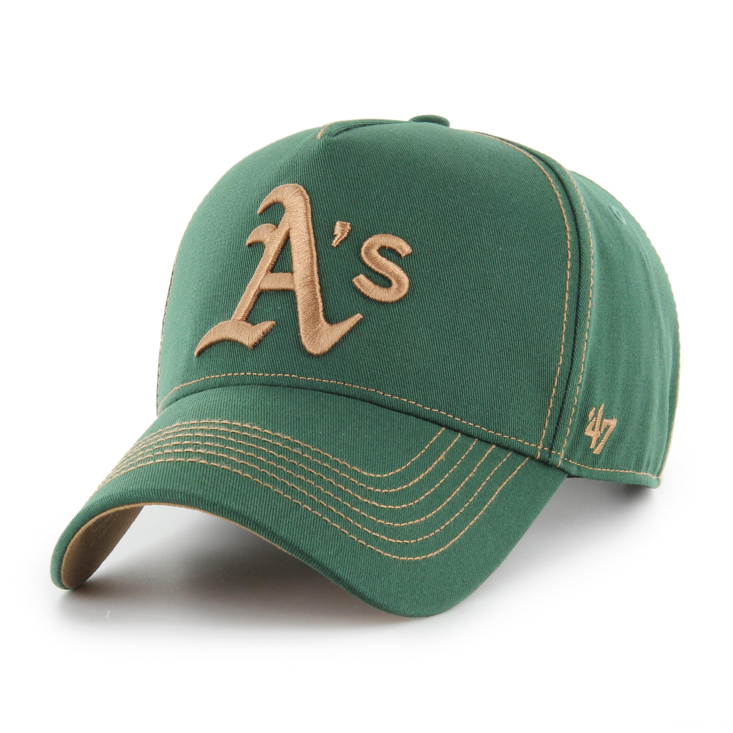 Oakland Athletics Contrast Stitch ’47 MVP DT Dark Green Cap