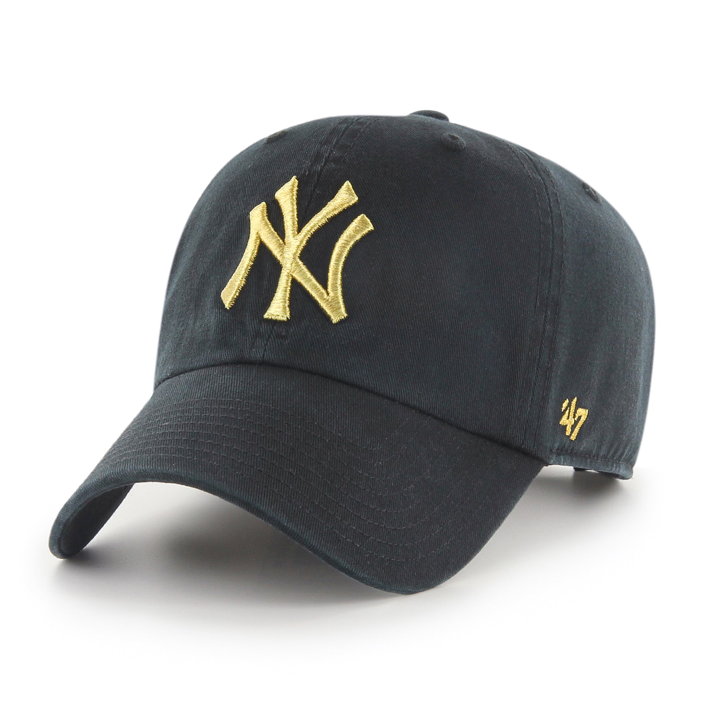 New York Yankees Metallic '47 CLEAN UP Black Cap