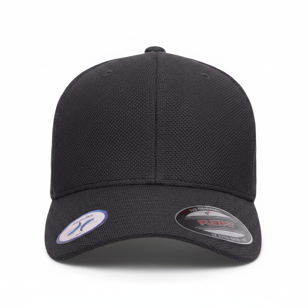 Flexfit: Black Cool & Pique Mesh Stretch Fit Cap