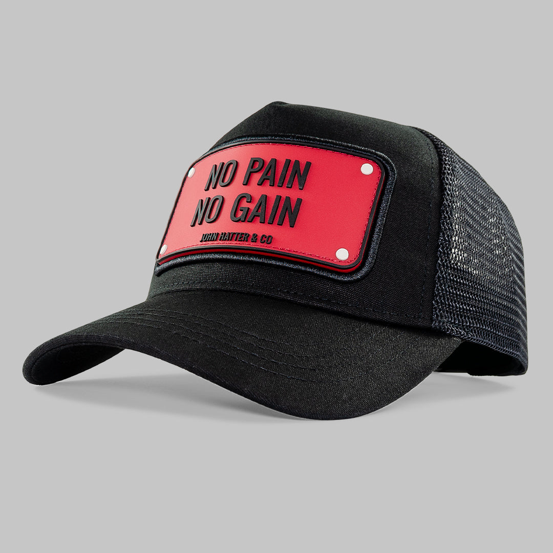 No Pain No Gain Black Trucker Cap