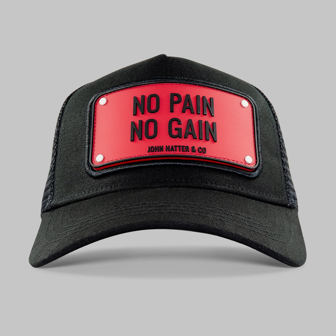 No Pain No Gain Black Trucker Cap