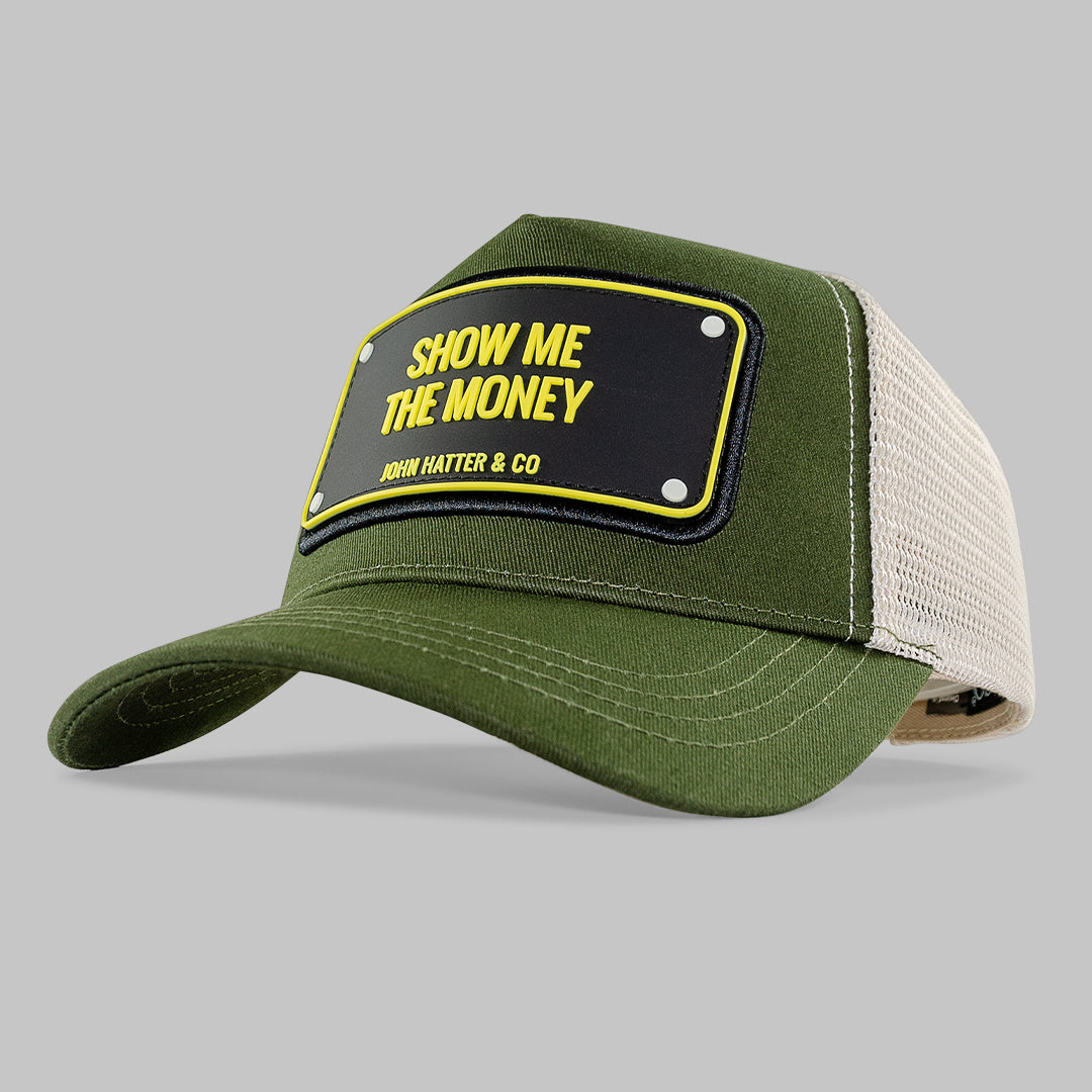 Show Me The Money Olive Green Trucker Cap