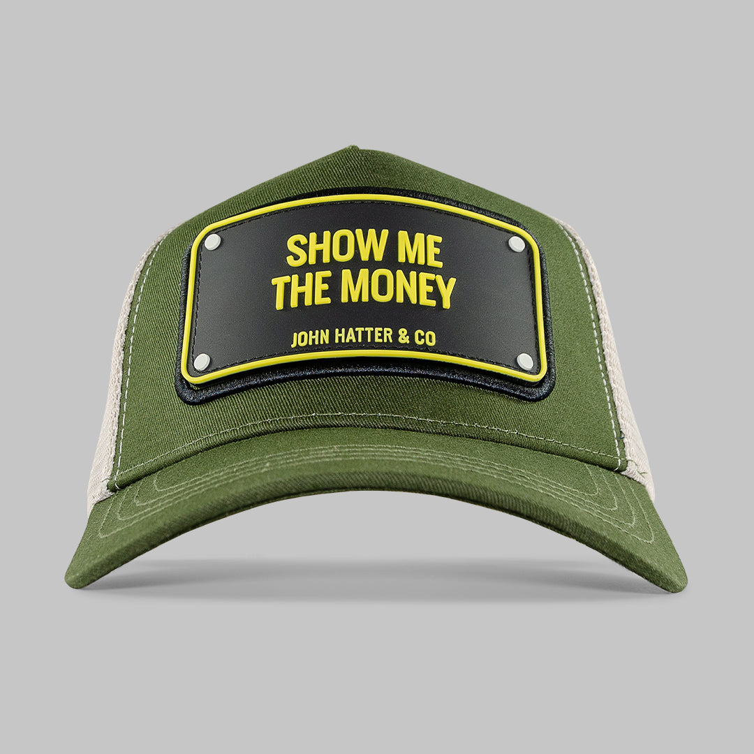 Show Me The Money Olive Green Trucker Cap