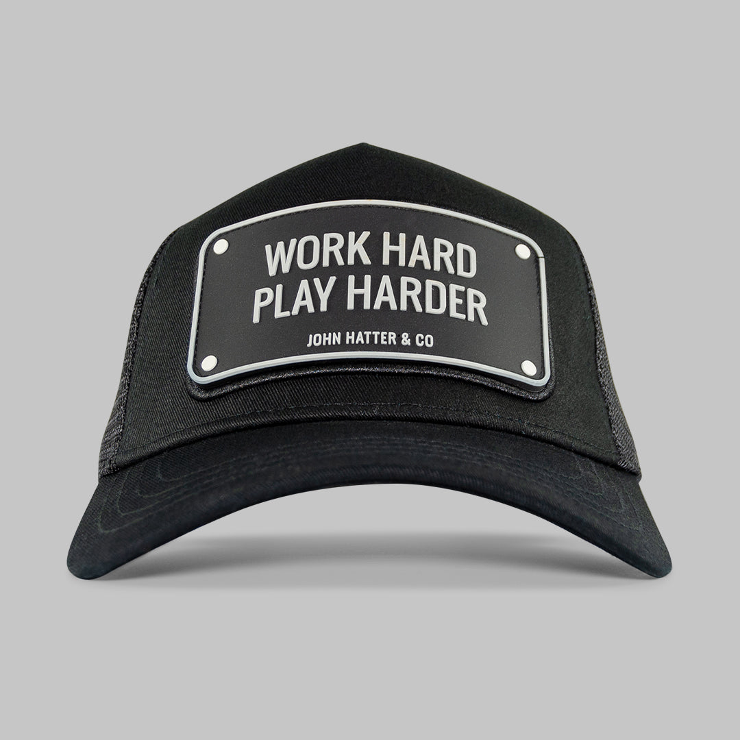 Work Hard Black Trucker Cap